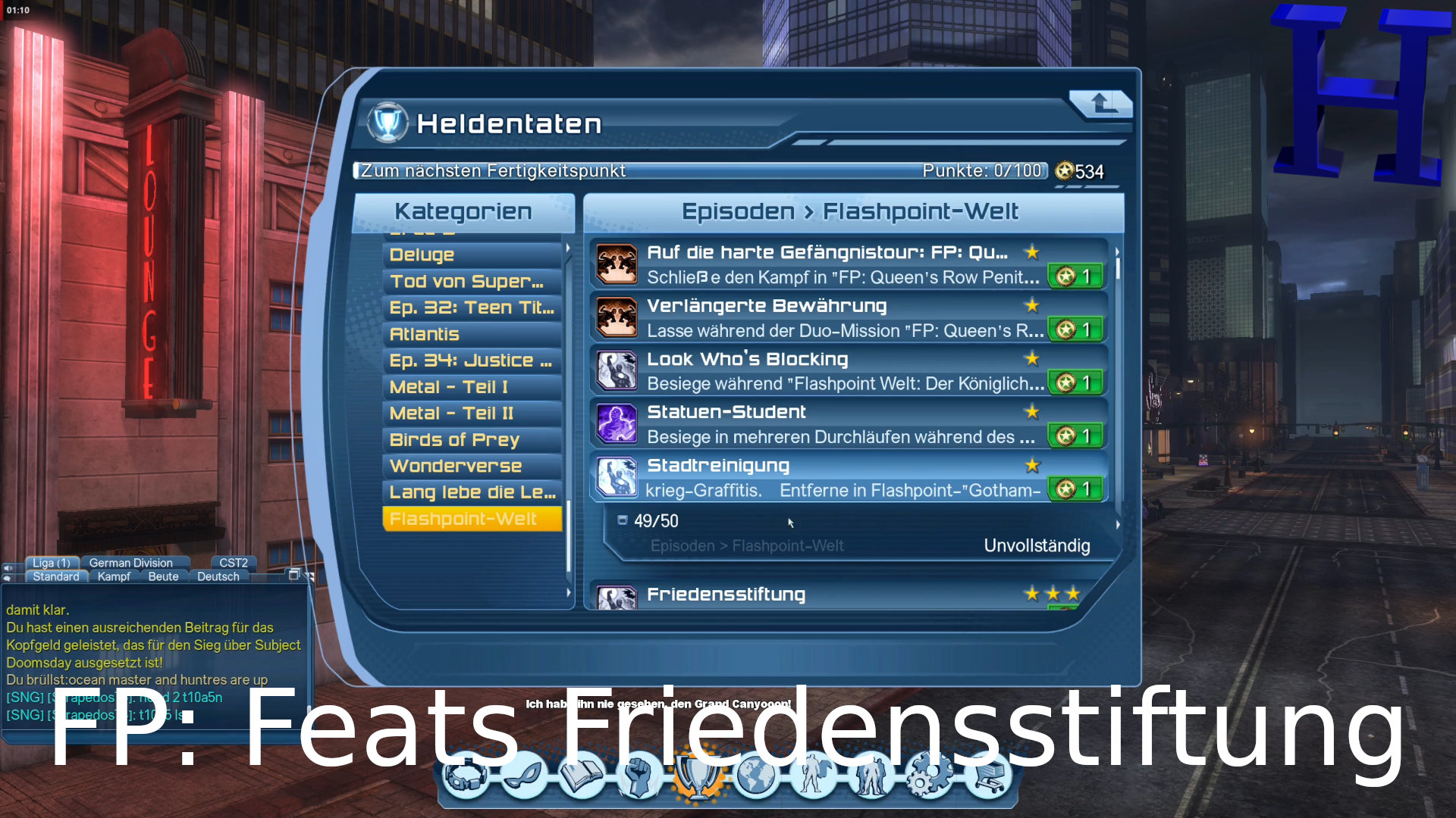 DCUO Flashpoint Heldentaten Stadtreinigung, Stadtreinigung & Friedensstiftung