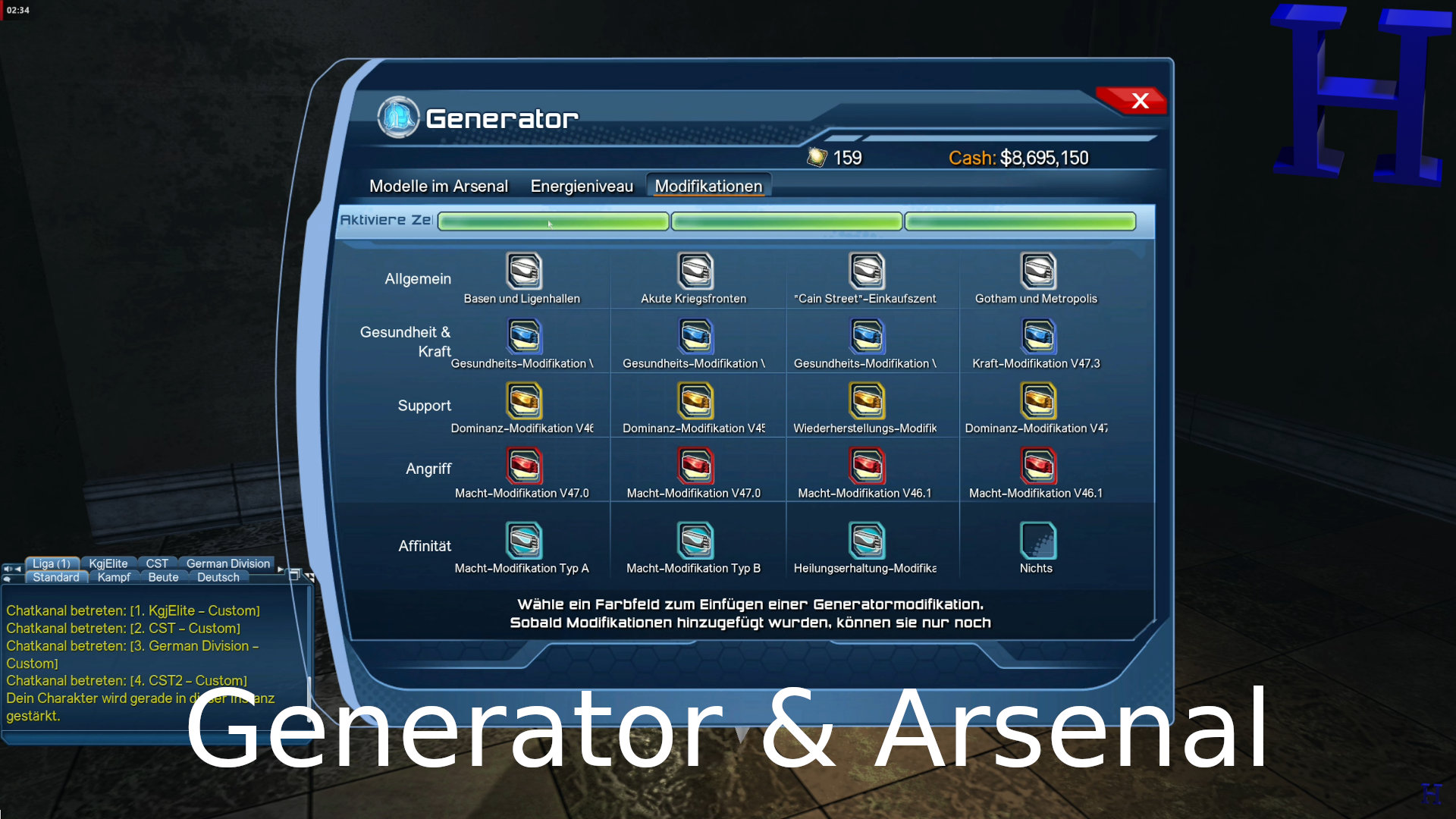 DCUO Basis und Ligenhalle einstellen