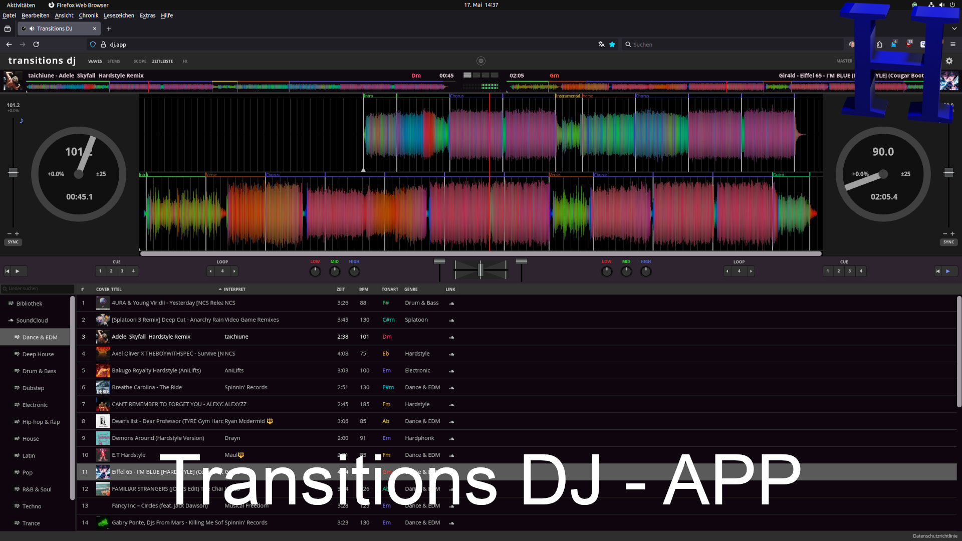 Transitions DJ APP Musik mixen